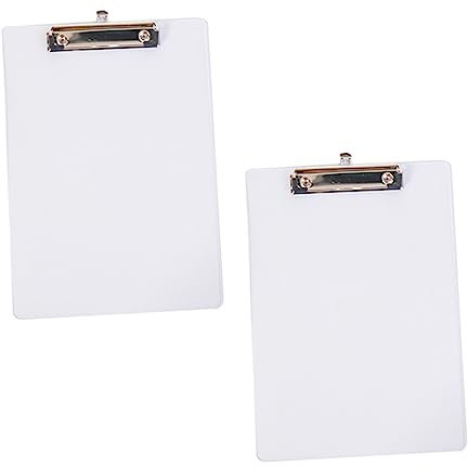 Presse-papiers Transparent en Plastique 2pcs, Bloc-notes D'écriture