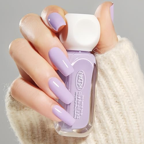 Purple Nail Polish, Lilac Pastel Nail Polish, Quick Dry Breathable Mauve Nail Varnish, Spring Summer Lavender Violets Long Lasting No UV Needed DIY Nail Art Manicure for Women, 10ML