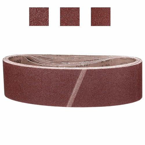 CoCud Banda De Lijado De 152mm X 1220mm, 9 Piezas 40/60/80 Grit Para Afilar Cuchillos, Herramienta De Tallado Y Trabajo En Metal Para Lijadora De Banda