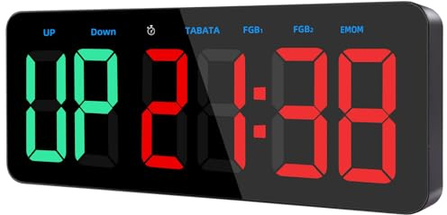Timer Sport Grand Minuteur Fitness D'intervalle LED Chronomètre Compte à Rebours Count Up