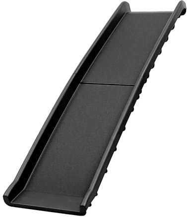 simpa Folding Lightweight Black Plastic Portable Dog Pet Ramp with Anti-Slip Textured Safety Surface.