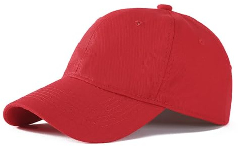 WINKEEY Cappello Uomo Donna, Cappellino Uomo Donna con Visiera, 100% Cotone, Baseball Tennis Casual Cappello, Traspirante e Indeformabile,Rosso