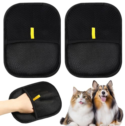 Axingqiwu 2 Pièces Gant Anti Poils Animaux, Gants Ramasse Poils Animaux, Gant Poil Chat, Pet Hair Remover pour Chats et Chiens