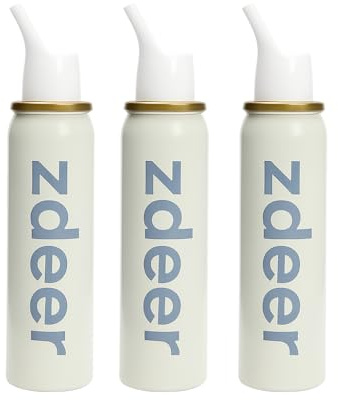 ZDEER 3-Pack Natural Saline Nasal Spray (80ml) - Daily Nasal Care for Adults & Kids, Drug-Free Moisturizing & Cleansing Mist for Dryness Relief