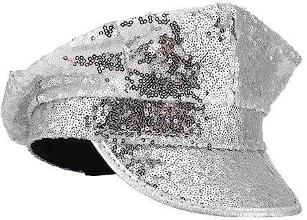 Ipetboom Sombrero de Ala Grande Lentejuelas para Cosplay y Juego de Rol, Diseño Brillante y Elegante