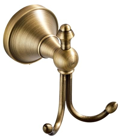 Appendini per Asciugamani in Ottone per Bagno - Decorativi e sospesi, Ganci Doppi per Vestiti e Accessori, Ideali Anche per Soggiorno