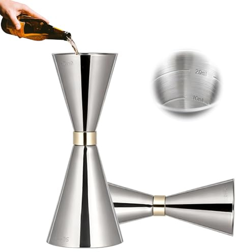 Tarqite Stainless Steel Cocktail Jigger 25 & 50ml with Clear Marks, Dual Spirit Measure Cups, Drinks Measures for Spirits for Cocktail, Whiskey, Alcohol