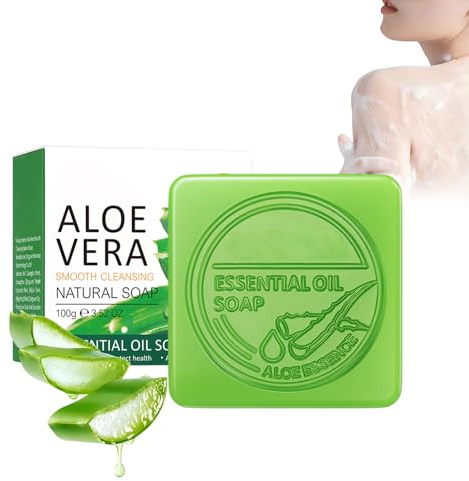 Virecose Savon Naturel à L'aloe Vera, Barre de Savon Solide Aloe Vera Pour le Soin du Visage et du Corps, Nettoie en Profondeur et Hydrate les Peaux sensibles
