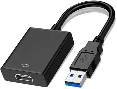 Ridwiwa - Adaptador USB a HDMI 1080P, convertidor de vídeo USB 3.0/2.0 de alta definición, cable USB HDMI para monitor, TV, proyector, tarjeta gráfica externa compatible con Windows 11/10/8/7, Mac