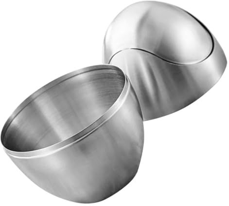 DIYEAH Poubelle de Table Acier Inoxydable Œuf Compacte et Stable pour Bureau Salle de Bain Cuisine Corbeille et Design Moderne pour Petits Espaces