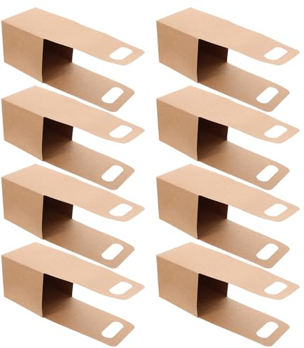 VILLFUL 30piezas Portavasos de Papel Kraft Portátil Caja para Bebidas Desechable con Asa Bandeja para Vasos de Cartón Kraft para Llevar para Fiestas y Eventos