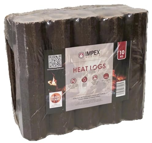 Heat Logs For Woodburning Stove Fireplace Open Fire Log Fuel High Energy Ultra Dry Eco Wood Fuel 10KG Pack