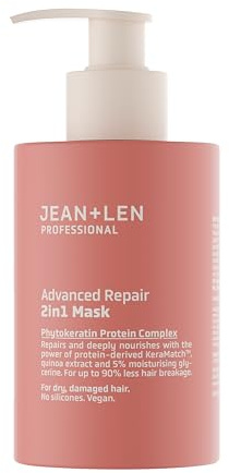 Jean & Len 2in1 Mask Professional Advanced Repair, vegan, 200 ml | Reparierende Haarmaske für trockenes & geschädigtes Haar, nährt intensiv, für weniger Haarbruch, als Rinse-Off & Leave-In