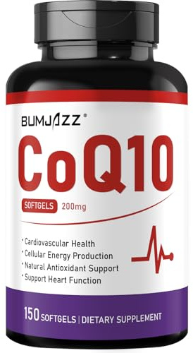 CoQ10-mjukgelkapslar 100 mg, 150 styck - Koenzym Q10 som Ubikinon med Vitamin E & MCT-olja, Antioxidantstöd till Hjärt-, Kardiovaskulär & Mitokondriell Hälsa