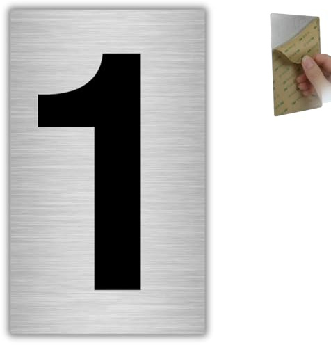 LEIASA | Husnummer - 6x10 cm - Aluminium - Nummerskylt för Port - Postlådsnummer - Dörrsiffer - Skylt för Bostad - Adressskylt - Byggnadens nummerskylt - Tjocklek 0,8 mm - Grå (1, 100mm)