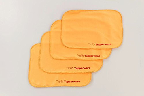 TUPPERWARE FaserPro Durchblick orange (4) T18 Brillenputztuch Brille Putztuch P 22685