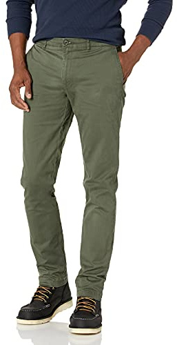 Amazon Essentials Skinny-Fit Tvättade Comfort Stretch Chino Byxa (tidigare Goodthreads), oliv, 42 B x 28 L