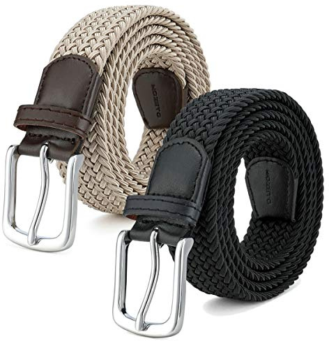 MOZETO Elastisch Stretch Gürtel Breite 3.3cm, Stoffgürtel Stretchgürtel Flechtgürtel Geflochtener Gürtel für Damen und Herren