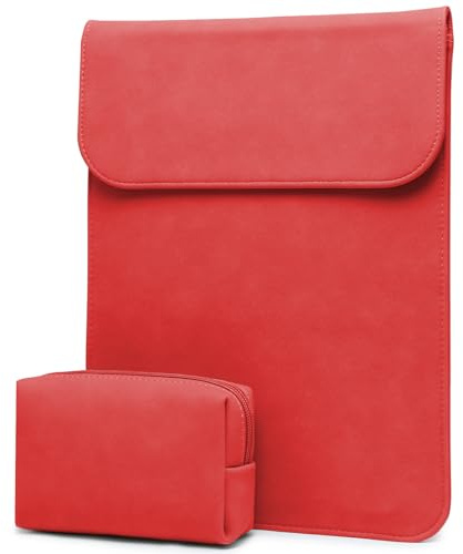 HYZUO 15-16 Zoll Laptophülle für MacBook Pro 16 M5, Rot | für MacBook Pro 16 M5/M4/M3/M2/M1 Pro/Max A3428 A3429 A3403 A3186 2026-2019,MacBook Pro 15 2015-2012,XPS 15,Hülle mit Tasche