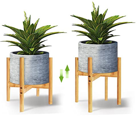 QUMENEY - Supporto moderno per piante da interni, in legno, per casa, ufficio, giardino, patio, prato, cortile, ristorante, caffetteria