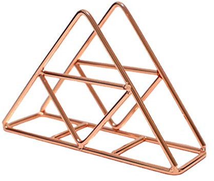 Roségold Dreieck Serviettenhalter Luxus Retro Serviettenhalter Papier Metall Eisen Serviettenständer Freistehende Flache Tissue Spender Veranstalter für