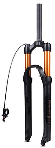 VPPV 27,5 29 Pollici Forcella Ammortizzata MTB, Ammortizzatore per Bicicletta 1-1/8 Tubo Dritto Forche Blocco Remoto 120 mm Viaggio (Colore : B, Size : 26 Inches)