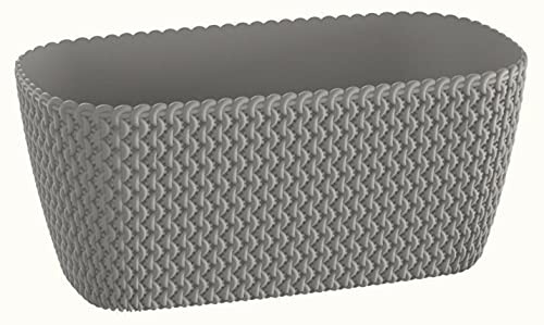 Macetas grandes de 40 cm de color gris de ratán de plástico para ventana de la caja de la planta de la maceta de la planta