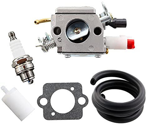 MCHNIC Vergaser mit Zündkerze Benzinfilter Benzinschlauch für Husqvarna Husqvarna 340 340E 345 345E 346 346XP 350 351 353 357 359 357XP 359XP Kettensäge ersetzt ZAMA C3-EL18B 503283208