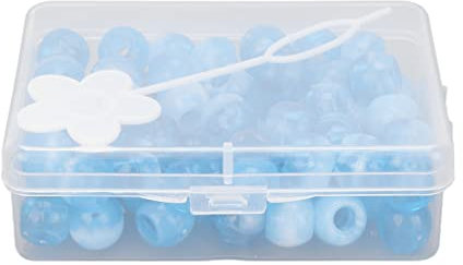 BORDSTRACT 74pcs Kunststoff Haar Flechten Perlen DIY Schmuck Afrikanische Dirty Braid Ornamente Gemischte Farbe Haarperlen(Blau)