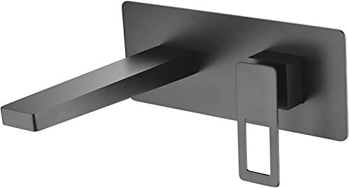 IMEX - Grifo empotrado monomando lavabo - Griferia de baño para lavamanos - grifos empotrados de baño Serie Suecia Negro Mate BDC032-4NG