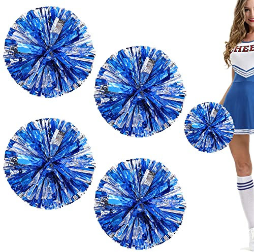 NTCL Cheer Cheer Cheer Pom Girl Sportive Jubel Team Vive Ball Zubehör Cheerleading Sport Teamspiele Pompons Pompons Kinder Förderung des Geistes (Blau + Silber)