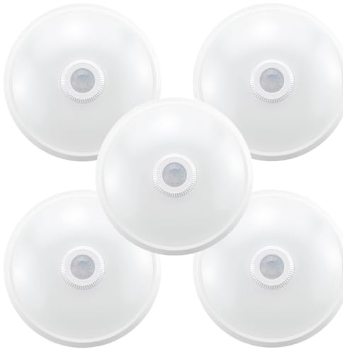 Popp® Plafón LED con Sensor de movimientos por Infrarrojos IP20 16W Luz Neutra 4000K 1150Lumen, SMD2835 interior,exterior,pasillos,cocinas,garaje ref:SM-11B (Pack 5 unidad)
