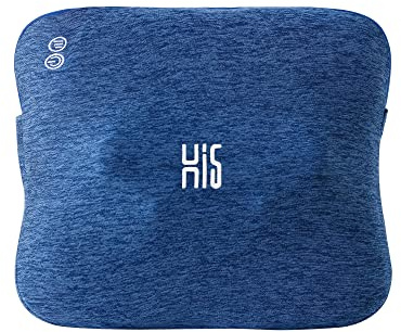 Hi5 Bravo Shiatsu-Massagekissen mit Wärmefunktion Abschaltautomatik Waschbarer Bezug für Schultern Nacken Rücken und Beine-Dunkelblau