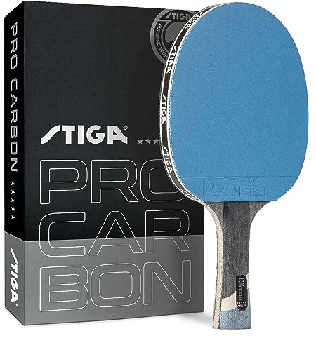 STIGA Pro Carbon Performance Level - Racchetta da ping pong con tecnologia al carbonio, per tornei, colori rosso e blu