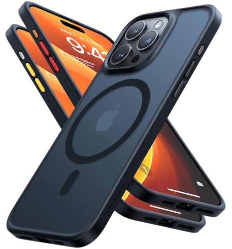 TORRAS for iPhone 15 Pro Max Case with MagSafe, 12FT Military Grade Shockproof, Slim Thin but Sturdy, Velvety Touch Anti-Slip Texture, Magnetic Protective for iPhone 15 Pro Max Case Cover, Matte Black