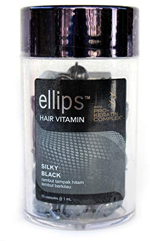 Ellips Hair Vitamin with Pro-Keratin Complex Jar(50 Capsules), Hair Beauty Oil, Silky Black (Pack of 1)