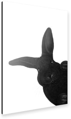 artboxONE Alu-Print 90x60 cm Schwarzer Hase von Künstler Valeriya Korenkova
