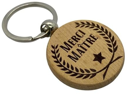 Porte clé en bois gravé Merci Maitre, cadeau fin d'année scolaire, maitresse Nounou Atsem, porte-clés école, cadeaux enseignant, idée professeur, remerciement,