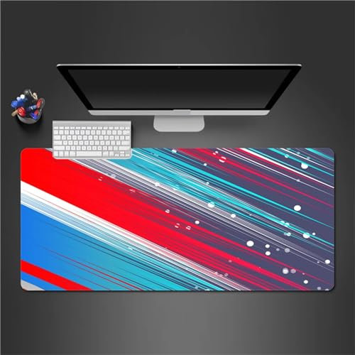 Gaming Mauspad XXL Blau Rot Grün Großes Mauspad Schreibtischauflage mit Vernähte Kanten Einer speziellen Oberfläche verbessert Geschwindigkeit und Präzision 1200x600x3mm