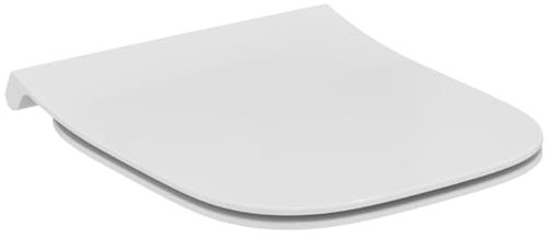 Ideal Standard i.life S Sedile WC, forma angolare, Sedile a chiusura rallentata e Opzione di sgancio rapido, in robusto duroplast – Bianco (360x410x50 mm)
