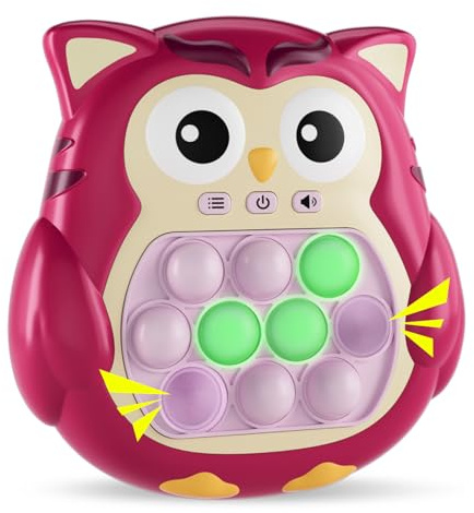 Owl Handheld Game for Kids,Fast Push Game Machine Sensory Pop Fidget Toys for Kids 8-12,Educational Games Suitable for Children Aged 3-12 Birthday Gifts for Boys and Girls