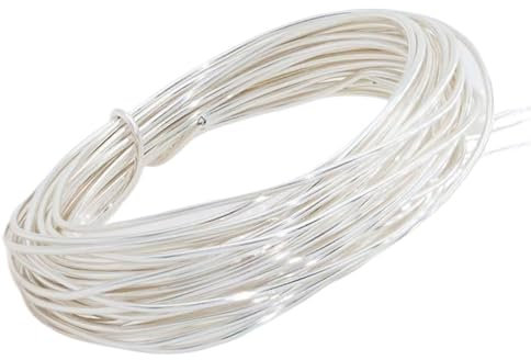 YGLONG Kupferdraht Rosévergoldeter/versilberter Kupferdraht for Schmuckherstellungsmaterialien DIY Schmuckherstellungszubehör Zubehör Perlendraht(Silver Plated,0.2mm-5 Meters)