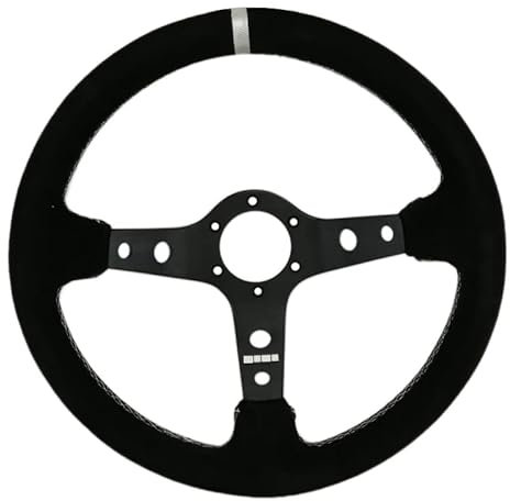 Sportlenkrad Auto-Lenkrad 14-Zoll-350mm-Rennwagen-Treibentreiber-Lenkrad Sport Wildleder-Leder 14 Zoll mit Horn Holzlenkrad