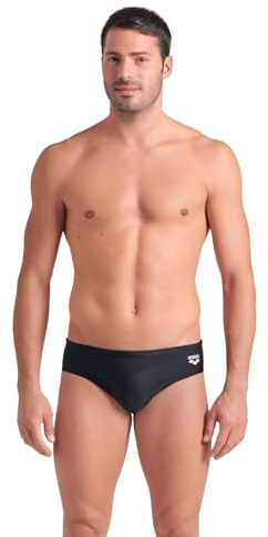 ARENA Feel Graphic Brief Badehose für Herren, Elastischer Schwimmslip für Meer und Pool, Maxfit Eco Gewebe, Chlor- und Salzwasserbeständig mit UV-Schutz UPF 50+, Herren-Badeslip mit Frontfutter