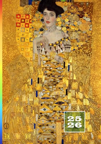 Lehrerkalender 25 – 26: Schulplaner für Lehrer ab August 2025 bis Juli 2026 | A5 Lehrerplaner mit Platz für Wochennotizen, Noten, Namen, Kontakte | ... | Schuljahresplaner Gustav Klimt Adele