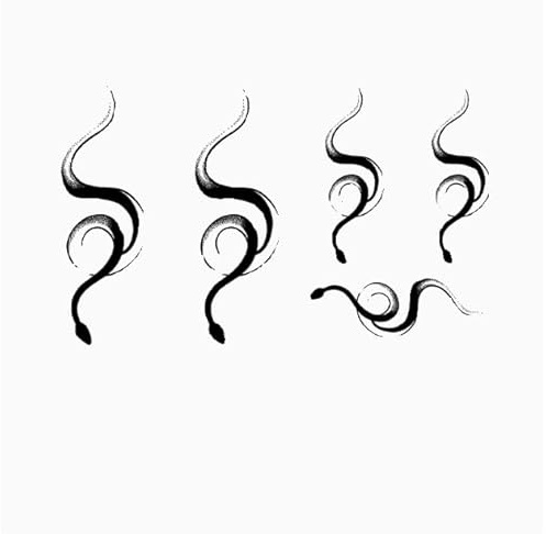 Temporary Tattoos Stickers Fake Tattoos 2Pcs Artistic Lines Wrist Finger Ear Back Small Snake Herbal Juice Semi-Permanent Lasting 2 Weeks Men And Women