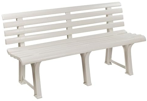 URBNLIVING 3-Sitzer Gartenbank aus Kunststoff, langlebige Outdoor-Terrassen- & Deck-Möbel, stilvolle & bequeme Sitzgelegenheit für Garten, Balkon oder Picknickbereich, witterungsbeständig, einfache