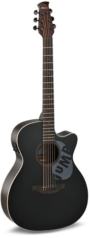 Applause E-Akustikgitarre Jump Dark Matter AEO-69-5S, Decke: massive europäische Fichte, Cut Away, offenporige Mattlackierung palisander, Decke matt schwarz, Preamp mit Stimmgerät, schwarze Mechaniken