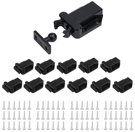 12 Pcs Touch Release Catch for Cupboard, Push to Open Cupboard Latches, ABS Push Latch for Cupboard and Drawer for Furniture cabinets