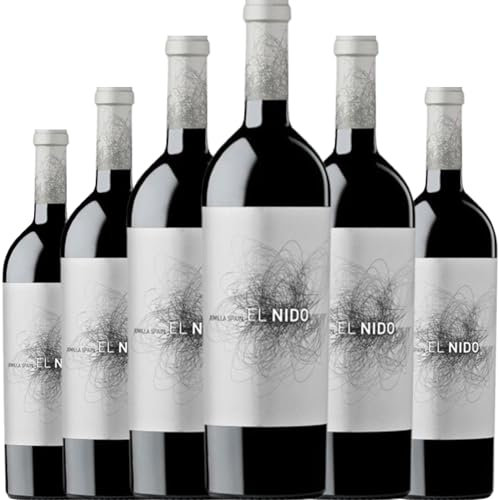 El Nido, vino tinto crianza español que combina Cabernet Sauvignon y Monastrell, con cuerpo y aromas intensos, ideal para maridar carnes y platos potentes.| 6 botellas